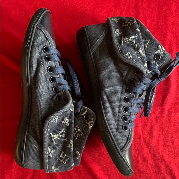 Louis Vuitton High/Low Top Denim Brea Sneakers sz 8/38 - Picture 4 of 13